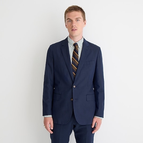 J Crew Ludlow Slim-fit unstructured suit jacket in Irish cotton-linen It… - Picture 3 of 5